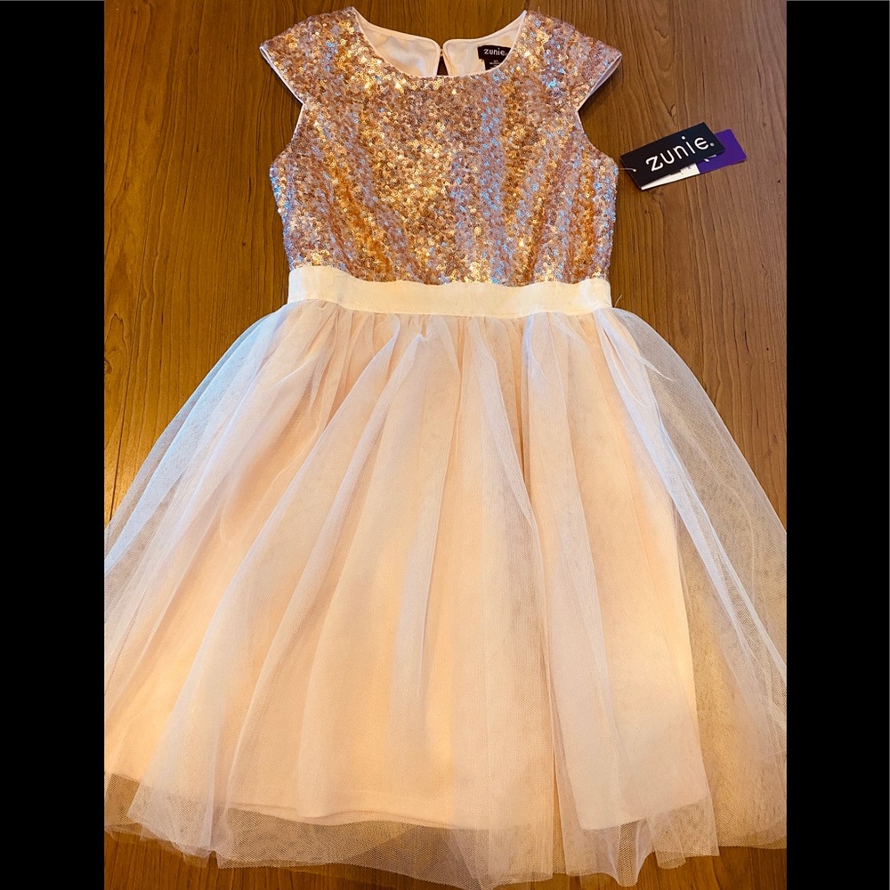 Pink Sequin Girls Dress.